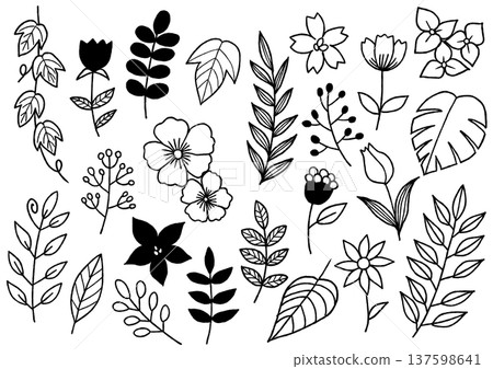 Simple plant line drawing illustration Simple plant line drawing illustration 137598641