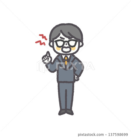 一套簡單易用的男性辦公室工作人員面部表情（全部） 137598699