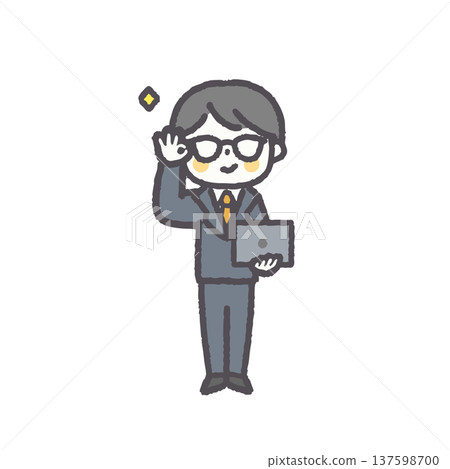 一套簡單易用的男性辦公室工作人員面部表情（全部） 137598700