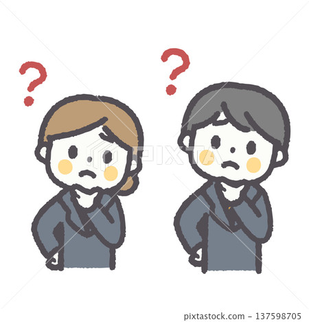 一組可愛又輕鬆的男女上班族插畫 一組可愛又輕鬆的男女上班族插畫 137598705