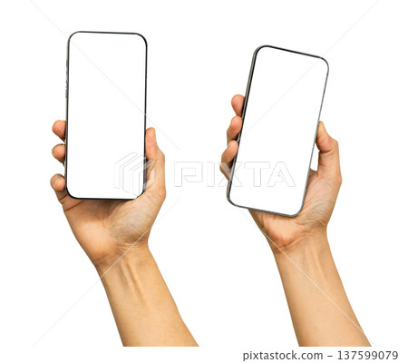 Mobile smart phone for communication isolated on white background. Mobile smart phone for communication isolated on white background. 137599079