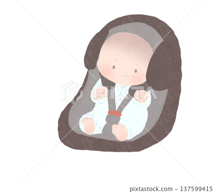 Baby in a child seat Baby in a child seat 137599415