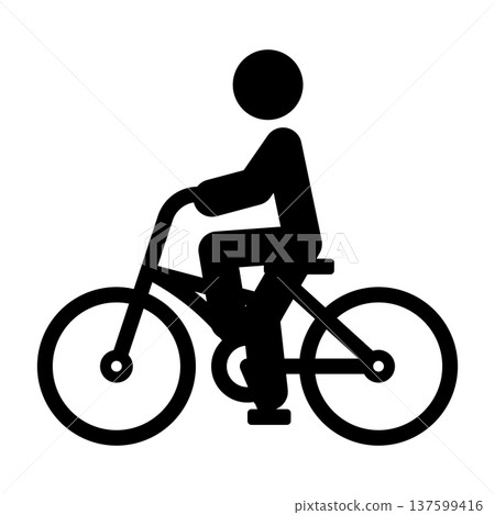 Bicycle rider pictogram Bicycle rider pictogram 137599416