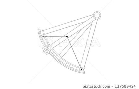 Monochrome line drawing of Sextant (drawing of sextant and constellation lines) Monochrome line drawing of Sextant (drawing of sextant and constellation lines) 137599454