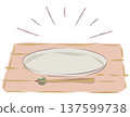 手繪的主圓盤和筷子插圖 137599738