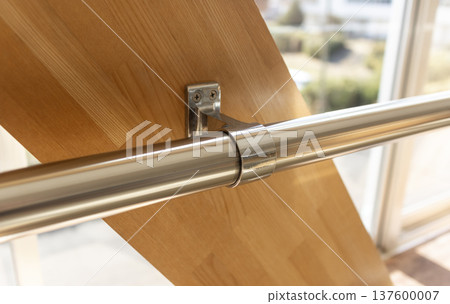 Stainless steel handrails installed on wooden walls Stainless steel handrails installed on wooden walls 137600007