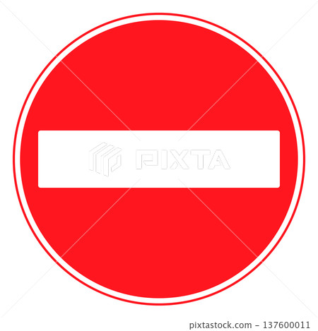 "No entry for vehicles" Japanese traffic sign icon 137600011