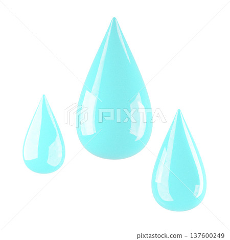3D illustration of light blue rain 137600249