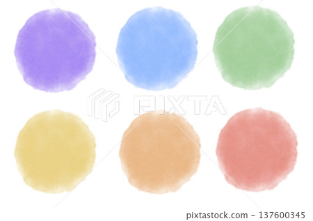 水彩圓形插畫素材集 水彩圓形插畫素材集 137600345