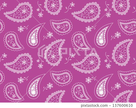 Ethnic paisley illustration pattern, purple Ethnic paisley illustration pattern, purple 137600610