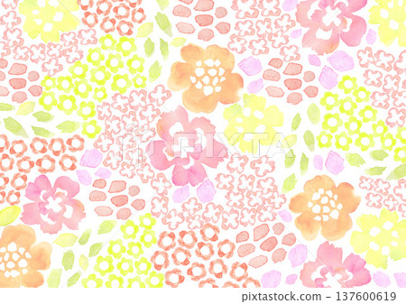 Scandinavian floral illustration painted by watercolor Scandinavian floral illustration painted by watercolor 137600619