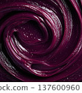 Glossy deep rich maroon fluid swirl in abstract style on dark backdrop, symbolizing creativity and motion and dynamic energy 137600960
