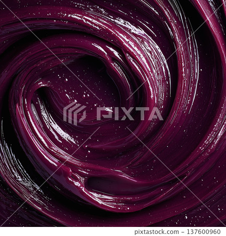 Glossy deep rich maroon fluid swirl in abstract style on dark backdrop, symbolizing creativity and motion and dynamic energy Glossy deep rich maroon fluid swirl in abstract style on dark backdrop, symbolizing creativity and motion and dynamic energy 137600960