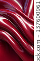 Shiny red fluid swirl of tinted repulping cherry red gloss, in abstract style on bright backdrop showing vivid color concept 137600961