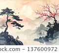 Japanese landscape Japanese style illustration 137600972
