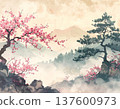 Japanese landscape Japanese style illustration 137600973