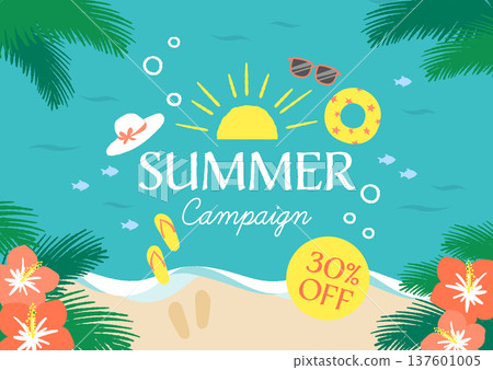 Tropical summer image background illustration 137601005
