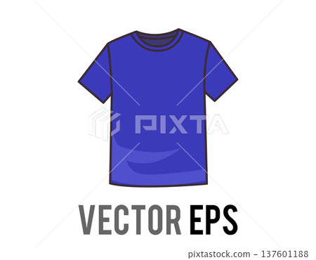 Simple blue t-shirt illustration with clean lines and a modern aesthetic Simple blue t-shirt illustration with clean lines and a modern aesthetic 137601188