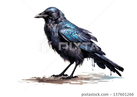 Black raven isolated on vhite background Black raven isolated on vhite background 137601266