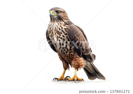 Hawk portrait isolated on white background. Hawk portrait isolated on white background. 137601272