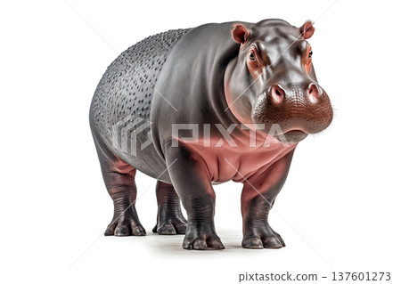 Hippopotamus isolated on white background. Hippopotamus isolated on white background. 137601273