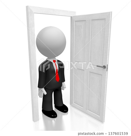 3D illustration - door, businessman 3D illustration - door, businessman 137601539