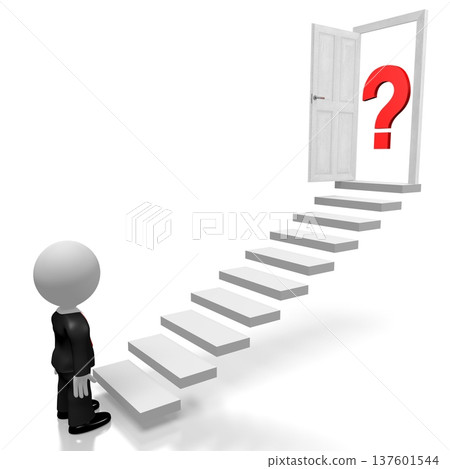 3D question mark, businessman 3D question mark, businessman 137601544