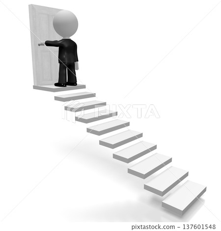 3D steps concept, businessman 3D steps concept, businessman 137601548