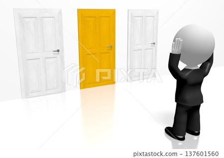 3D choice concept, businessman 3D choice concept, businessman 137601560