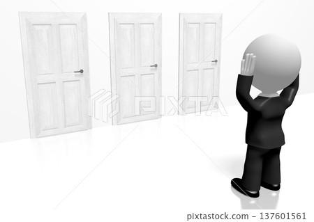 3D choice concept, businessman 3D choice concept, businessman 137601561