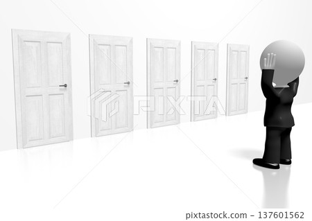 3D choice concept, businessman 3D choice concept, businessman 137601562