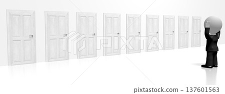 3D choice concept, businessman 3D choice concept, businessman 137601563