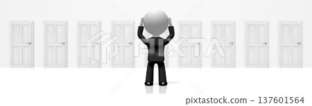 3D choice concept, businessman 3D choice concept, businessman 137601564