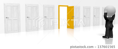 3D choice concept, businessman 137601565