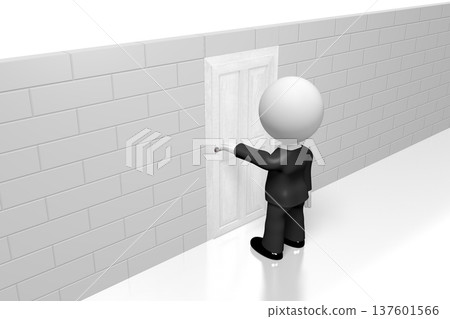 3D door opening concept, businessman 3D door opening concept, businessman 137601566
