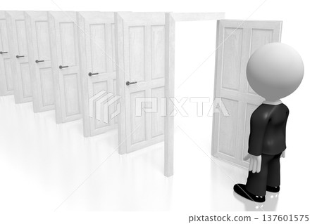 3D destiation concept, businessman 3D destiation concept, businessman 137601575