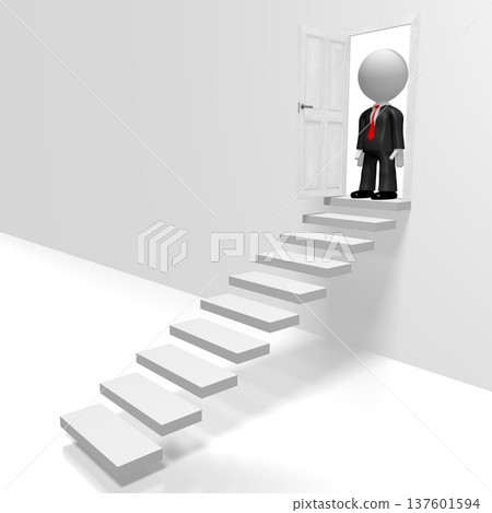 3D steps concept, businessman 3D steps concept, businessman 137601594