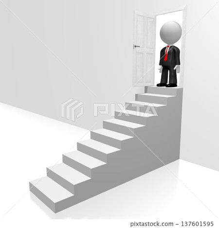 3D steps concept, businessman 3D steps concept, businessman 137601595