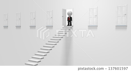 3D steps concept, businessman 3D steps concept, businessman 137601597