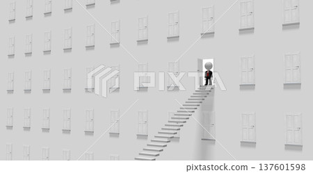 3D steps concept, businessman 3D steps concept, businessman 137601598