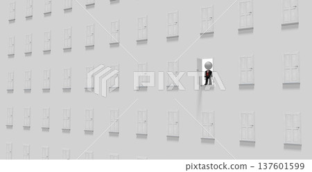 3D illustration - door concept 3D illustration - door concept 137601599