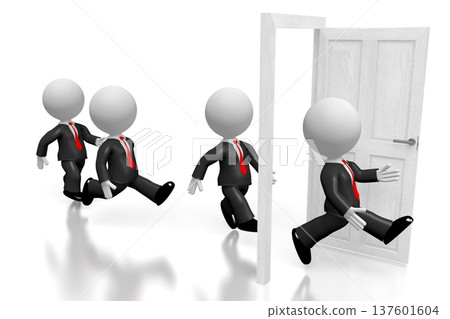 3D cartoon characters, door - outsourcing concept 3D cartoon characters, door - outsourcing concept 137601604
