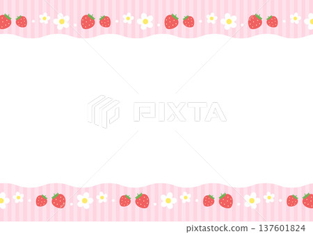 草莓和花卉框架 草莓和花卉框架 137601824