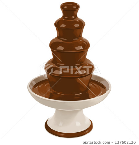 巧克力噴泉插圖素材 137602120