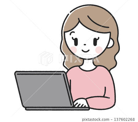 在計算機上工作的婦女 137602268