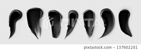 Black cosmetic gel or cream smears set Black cosmetic gel or cream smears set 137602281