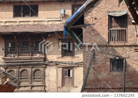 Old brick building cityscape of Patan, Kathmandu, Nepal Old brick building cityscape of Patan, Kathmandu, Nepal 137602295