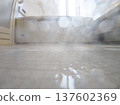 Shower scene with water splashing onto the floor 137602369
