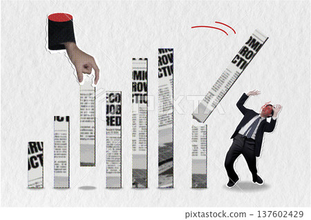Depicting economic instability and financial challenges. 137602429