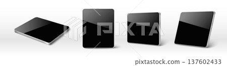 Tablet mockup set with blank black screen 137602433